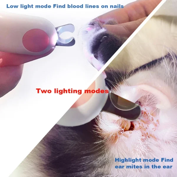 Professional Pet Nail Clipper LED Light Pet Nail Clipper Claw Grooming Scissors for Cats Small Dogs Scissors Cat Accessories - Image 4