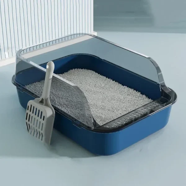 Cat Litter Box Thickening Kitty Sandbox Semi-enclosed High Side Splashproof Pet Bedpans with Litter Scoop Cleaning Cat Supplies - Image 2