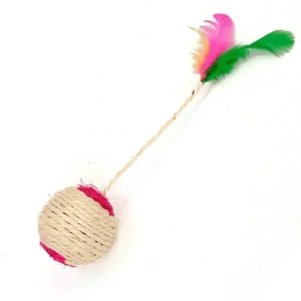 1Pc Cat Toy Sisal Scratching Ball Training Interactive Toy for Kitten Pet Cat Supplies Feather Toy Cat Toys Interactive - Image 6