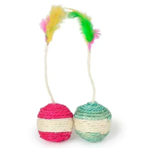 1Pc Cat Toy Sisal Scratching Ball Training Interactive Toy for Kitten Pet Cat Supplies Feather Toy Cat Toys Interactive - Image 5