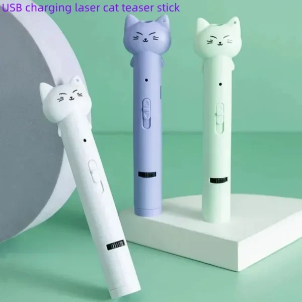 USB Charging Laser Cat Teasing Stick Infrared Laser Light Pattern Projection Cat Toy Pet Supplies Cat Teasing Pen cat toys