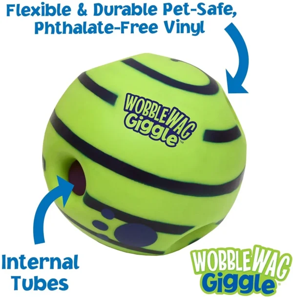 Wobble Wag Giggle Glow Ball Interactive Dog Toy Fun Giggle Sounds When Rolled or Shaken Pets Know Best As Seen On TV - Image 3