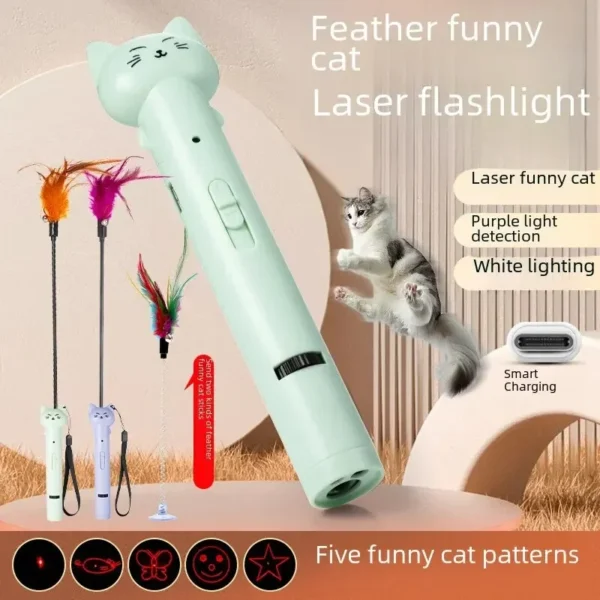 USB Charging Laser Cat Teasing Stick Infrared Laser Light Pattern Projection Cat Toy Pet Supplies Cat Teasing Pen cat toys - Image 3