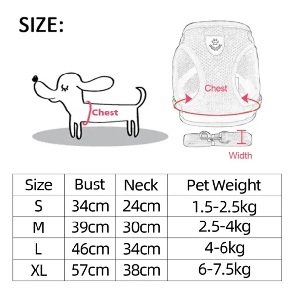 Cat Harness Vest Walking Lead Leash for Puppy Dogs Collar Adjustable Mesh Dog Harness for Small Medium Dogs Kitten Accessories - Image 6