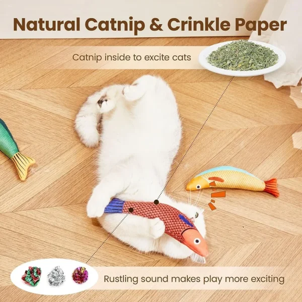 Cat Toy Catnip 3D Simulation Fish Goldfish Kitten Toys Pillowfish Interactive Sounding Cat Chew Bite Plush Toys Cat Supplies - Image 4