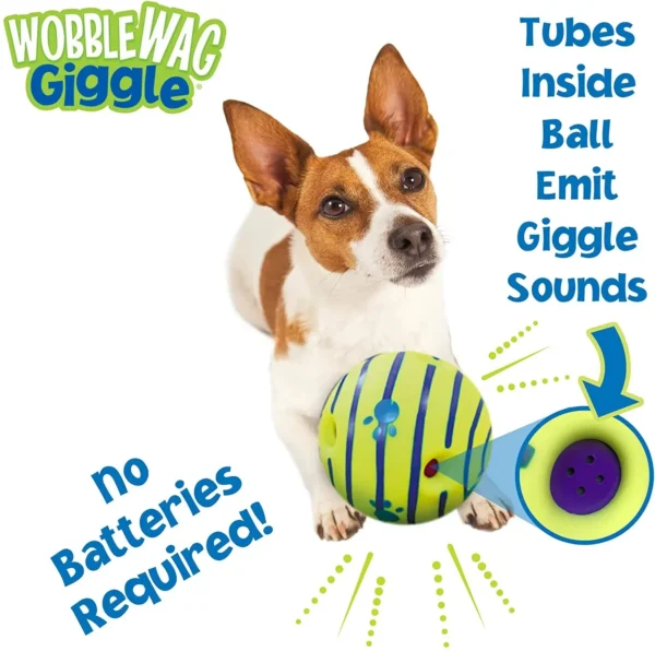 Wobble Wag Giggle Glow Ball Interactive Dog Toy Fun Giggle Sounds When Rolled or Shaken Pets Know Best As Seen On TV - Image 2