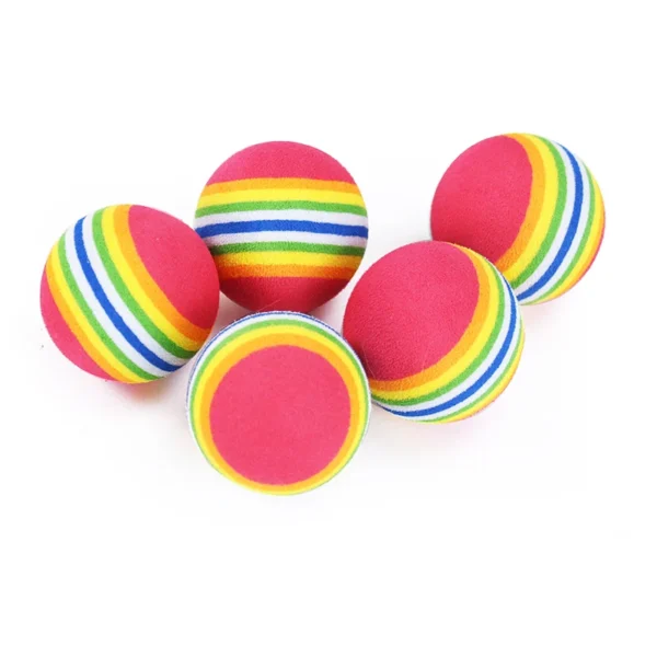 Rainbow EVA Cat Toys Ball Interactive Cat Dog Play Chewing Rattle Scratch EVA Ball Training Balls Pet Toys Supplies - Image 3