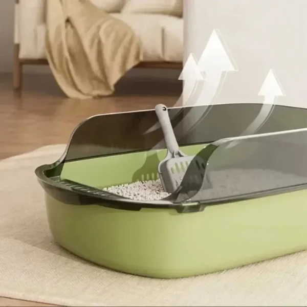 Cat Litter Box Thickening Kitty Sandbox Semi-enclosed High Side Splashproof Pet Bedpans with Litter Scoop Cleaning Cat Supplies - Image 4