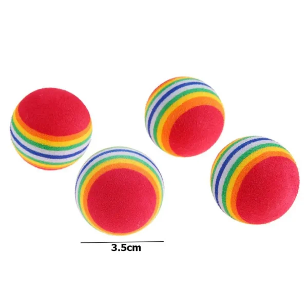 Rainbow EVA Cat Toys Ball Interactive Cat Dog Play Chewing Rattle Scratch EVA Ball Training Balls Pet Toys Supplies - Image 6