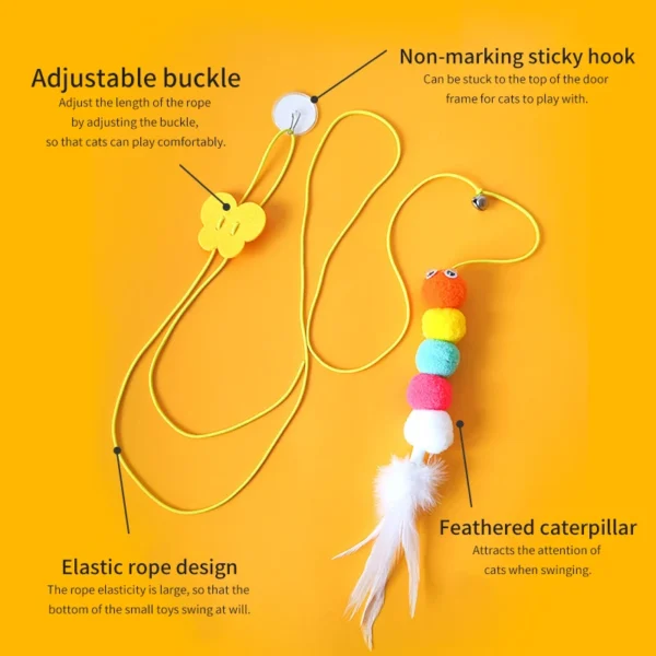 Cat Toys Swing Sticky Disc Elastic Hanging Door Teasing Cat Rope Long Rope Teasing Cat Cat Toy Cat Accessories Pet Kitten Toy - Image 4