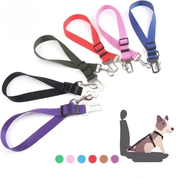 Adjustable Pet Cat Dog Car Seat Belt Pet Seat Vehicle Dog Harness Lead Clip Safety Lever Traction Dog Collars Dogs Accessoires - Image 2