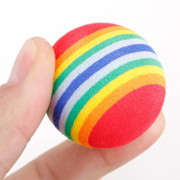 Rainbow EVA Cat Toys Ball Interactive Cat Dog Play Chewing Rattle Scratch EVA Ball Training Balls Pet Toys Supplies - Image 4