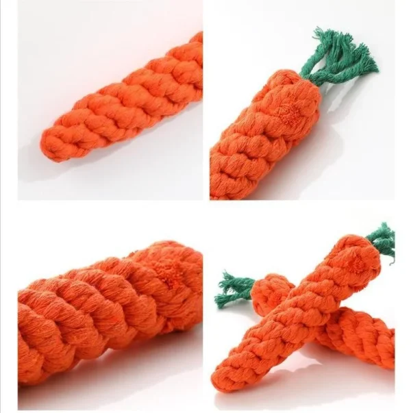 1pc Pet Knot Toy for Dog and Cat Carrot Shape Dog Chew Toys Cotton Rope Toys for Indoor Dogs Cat Toys Dog Accessories - Image 3