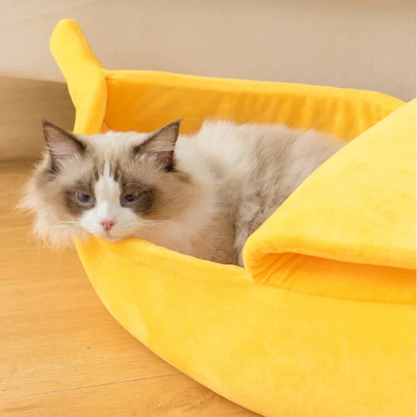 Banana Cat Bed House Funny Cute Cozy Cat Mat Beds Warm Durable Portable Pet Basket Kennel Dog Cushion Cat Supplies Multicolor - Image 5