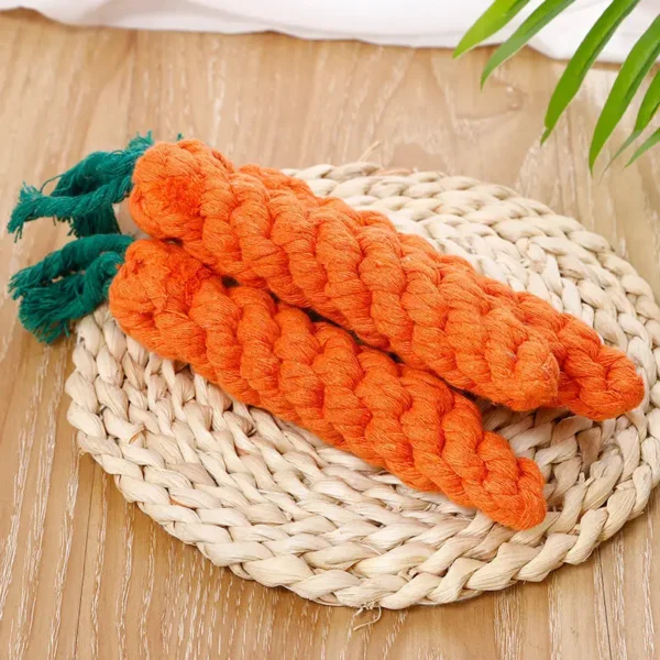 1pc Pet Knot Toy for Dog and Cat Carrot Shape Dog Chew Toys Cotton Rope Toys for Indoor Dogs Cat Toys Dog Accessories - Image 4