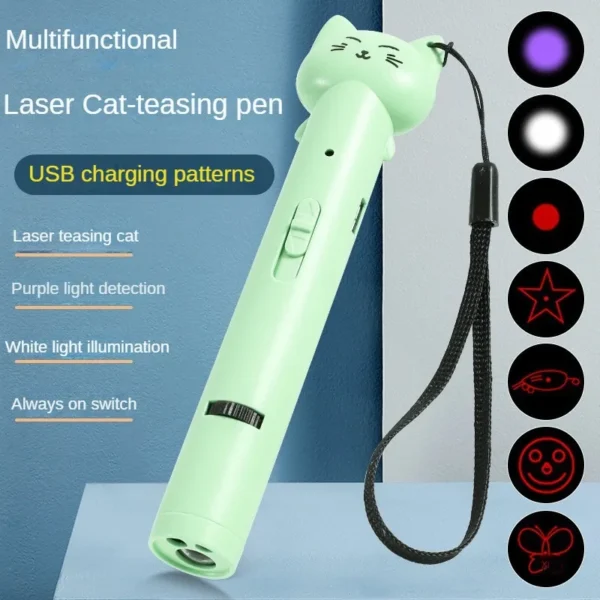 USB Charging Laser Cat Teasing Stick Infrared Laser Light Pattern Projection Cat Toy Pet Supplies Cat Teasing Pen cat toys - Image 6